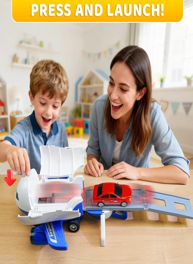 Beestech Airplane Toys with Runway and Car, Friction Powered Launcher Plane Toys for Boys Girls Kids Toddlers 3 4 5 6 Year Olds, Birthday Gifts (Blue) - Image 4